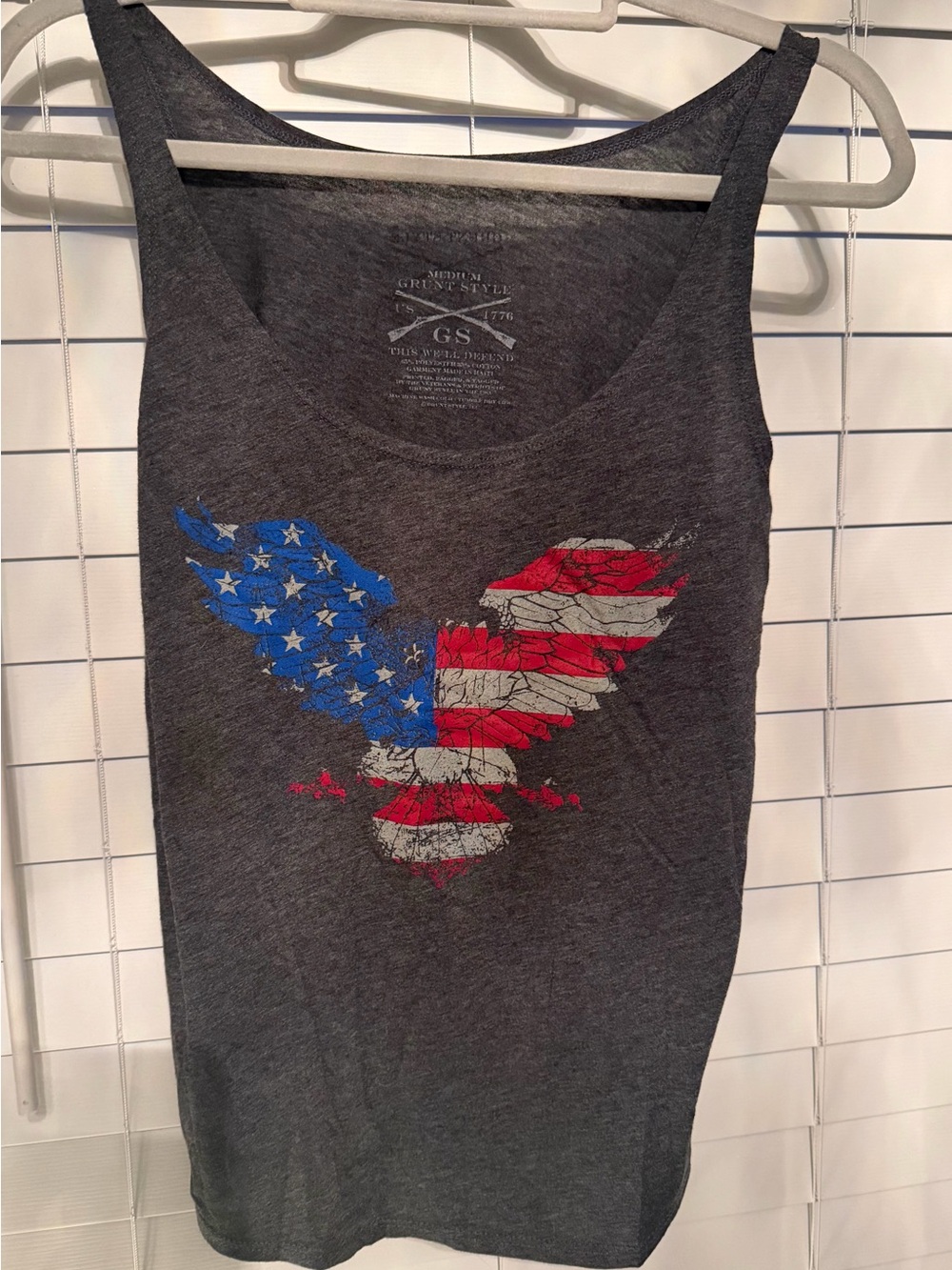 Grunt Style Dark Gray Patriotic Graphic Tank Top